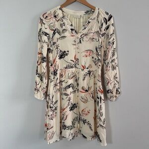 Spartina 449 Cream Floral Long Sleeve Dress, Size S, Offers Welcome